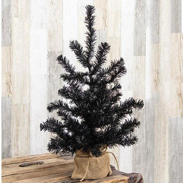 Black Tree w Burlap Base 2ft - The Fox Decor
